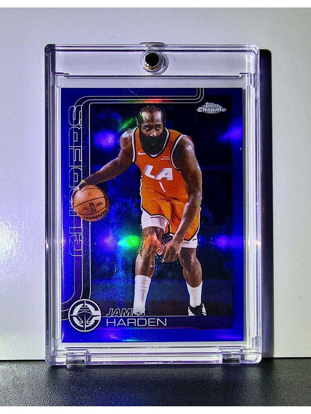 James Harden 2025-26 NBA Topps Chrome Update #33 Blue Refractor 132/150 Clippers